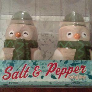Wintertime Salt and Pepper Shakers NIB